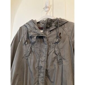 VTG Y2K Abercrombie Fitch Hooded Sawtooth Military Jacket Utility Green Large